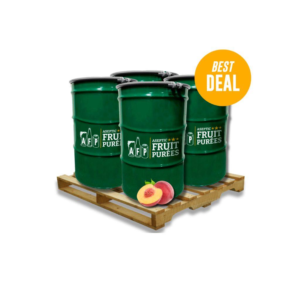 Peach - 4 Drum bundle (unit $400) Drum weight 496 lbs - AFP | Aseptic Fruit Purees