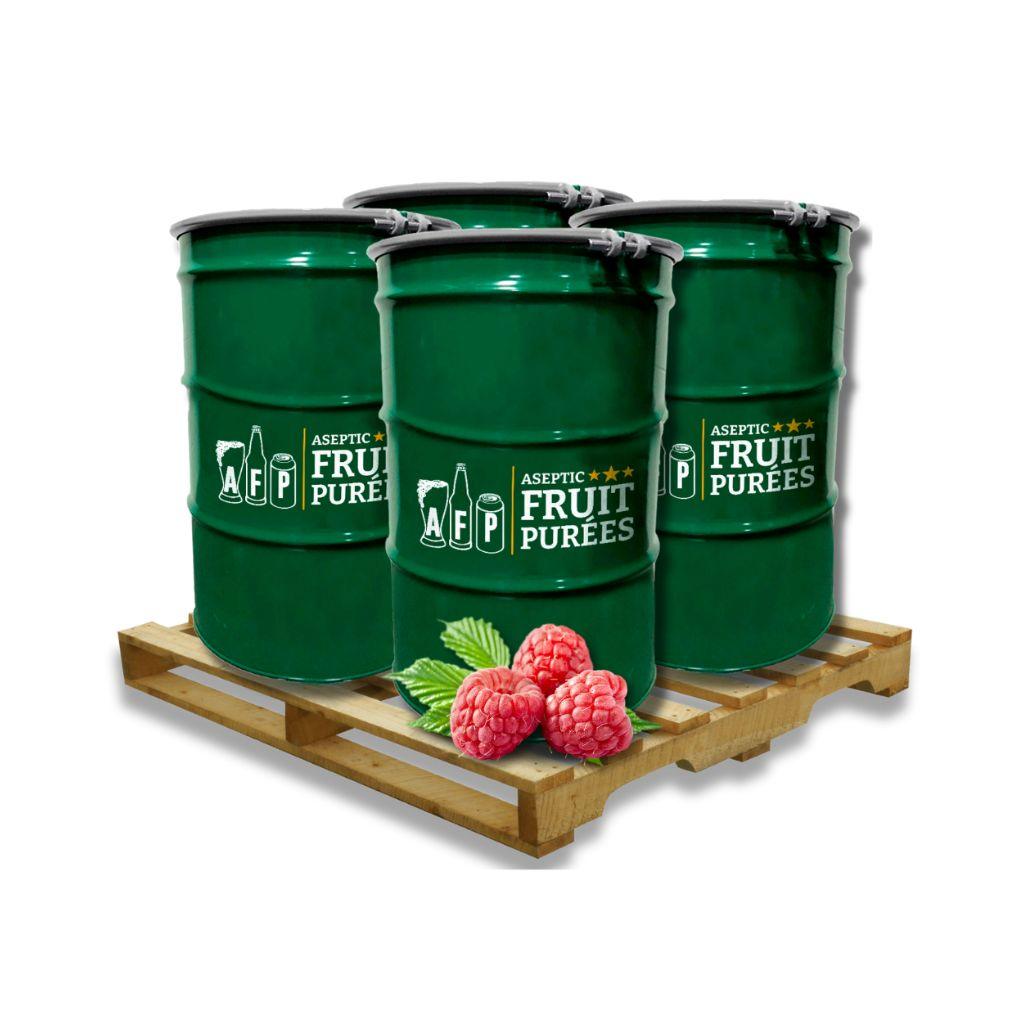 Raspberry - 4 Drum bundle (unit $1,225) Drum weight 440 lbs - AFP | Aseptic Fruit Purees