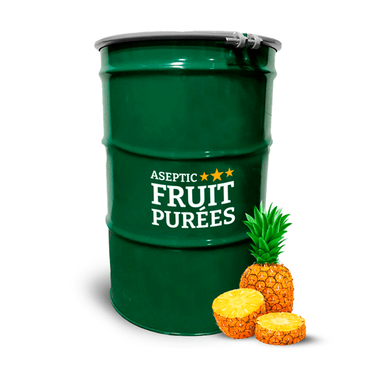 485 Lb Pineapple Aseptic Fruit Purée Drum - AFP | Aseptic Fruit Purees