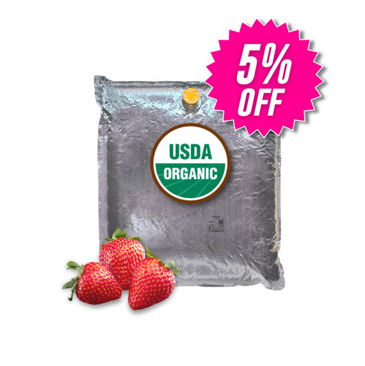 44 Lb ORGANIC Strawberry Aseptic Fruit Purée Bag