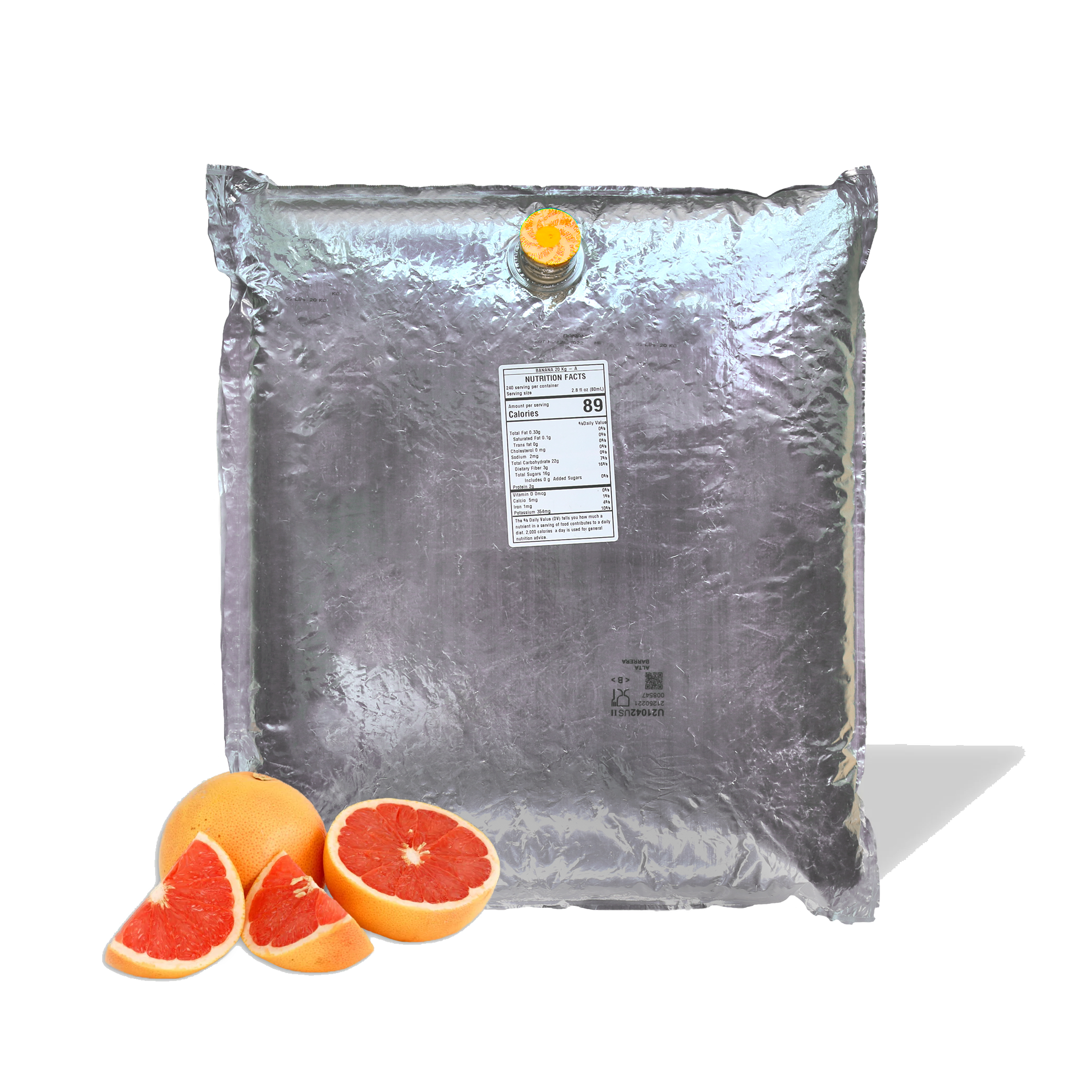 44 Lb Grapefruit Aseptic Fruit Purée Bag