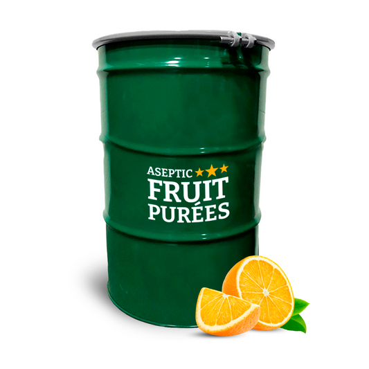 440 Lbs Orange Aseptic Fruit Purée Drum