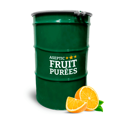 485 Lb Orange Aseptic Fruit Purée Drum