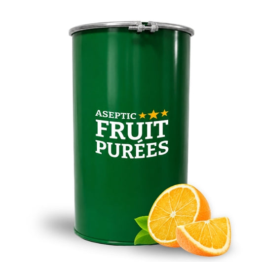 485 Lb Orange Aseptic Fruit Purée Drum